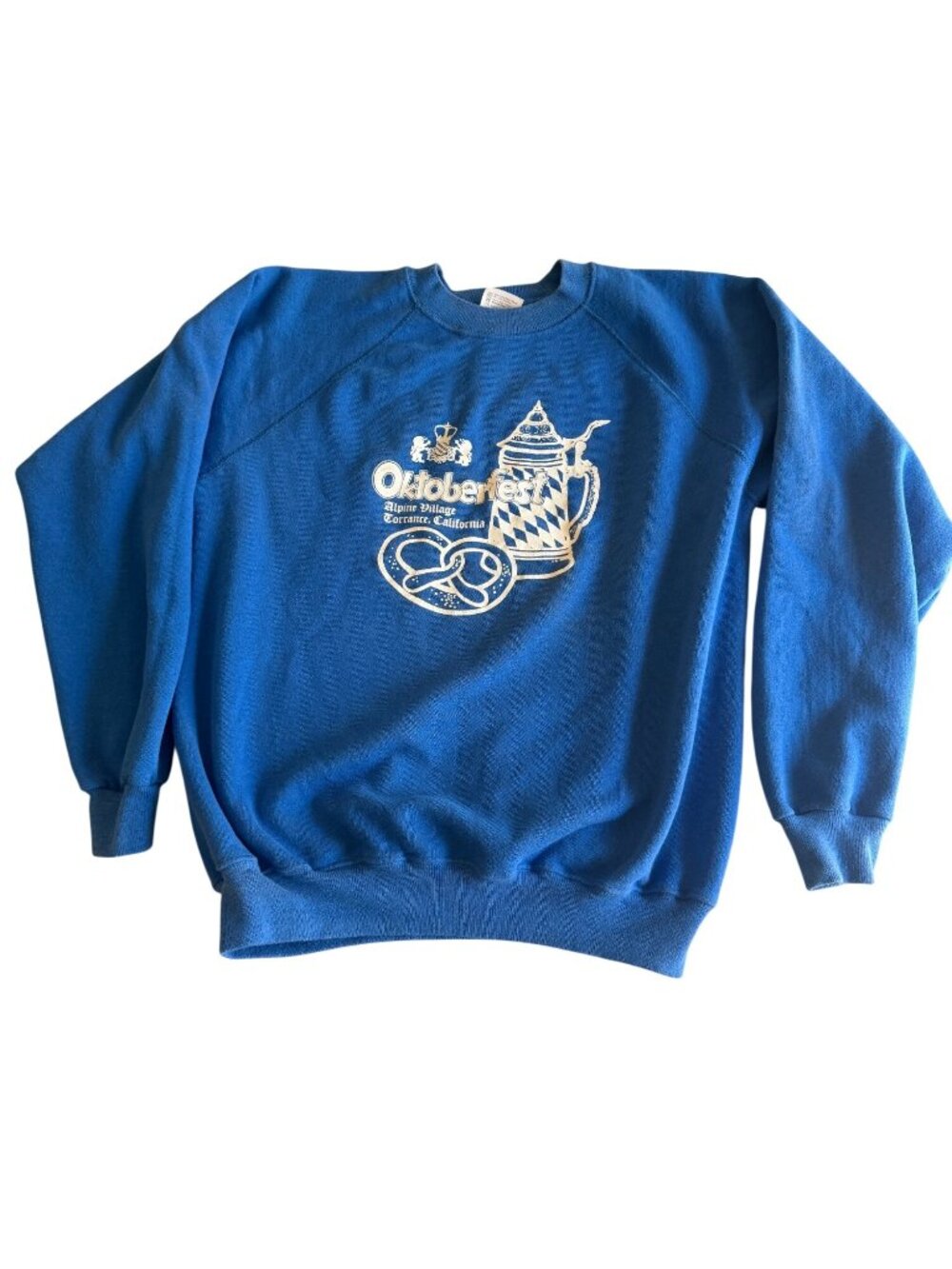 Vintage Hanes Oktoberfest Sweatshirt Blue XL 46-48 Alpine Village Torrance Calif